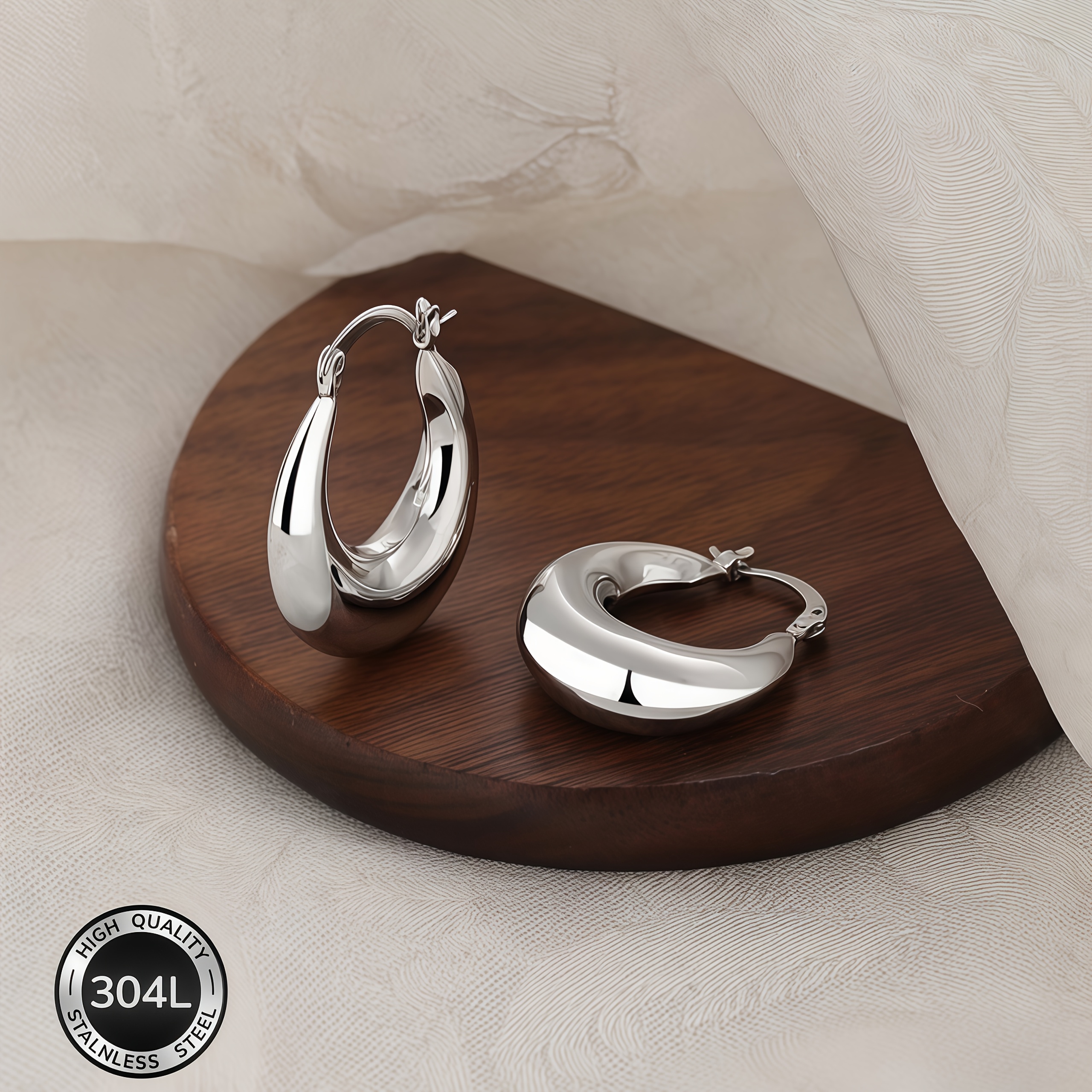 Women's High-Quality Stainless Steel Hollow Earrings
